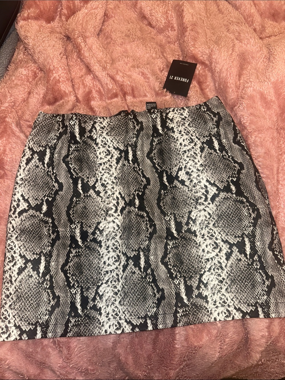 Snake Print Faux Leather Mini Skirt